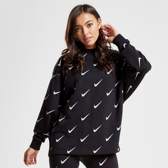 nike sportswear rally women's print metallic crew